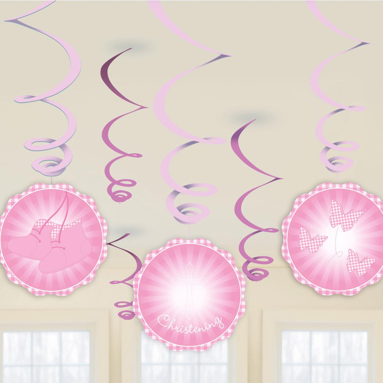 Pink Booties Hanging Swirls Decorations - Party Centre