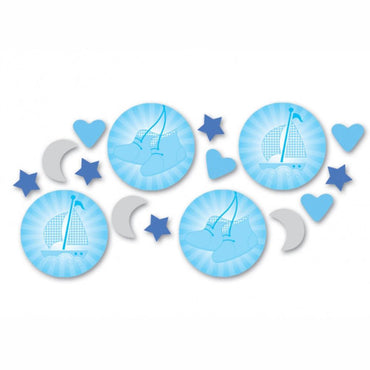 Blue Booties Confetti 14g Decorations - Party Centre