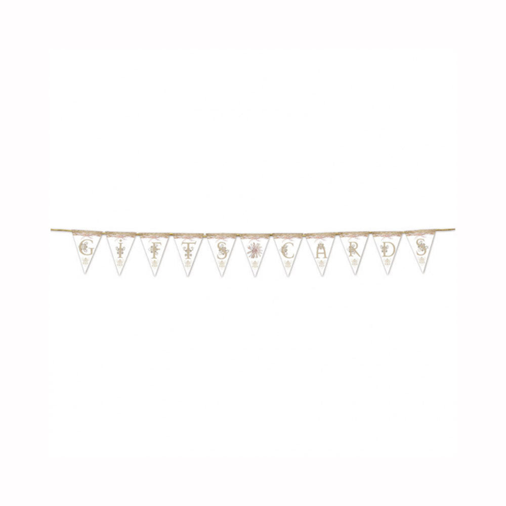 Rustic Wedding Card & Gift Pennant Banner Decorations - Party Centre