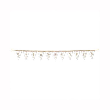 Rustic Wedding Card & Gift Pennant Banner Decorations - Party Centre