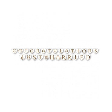 Rustic Wedding Married/Congrats Banner Decorations - Party Centre