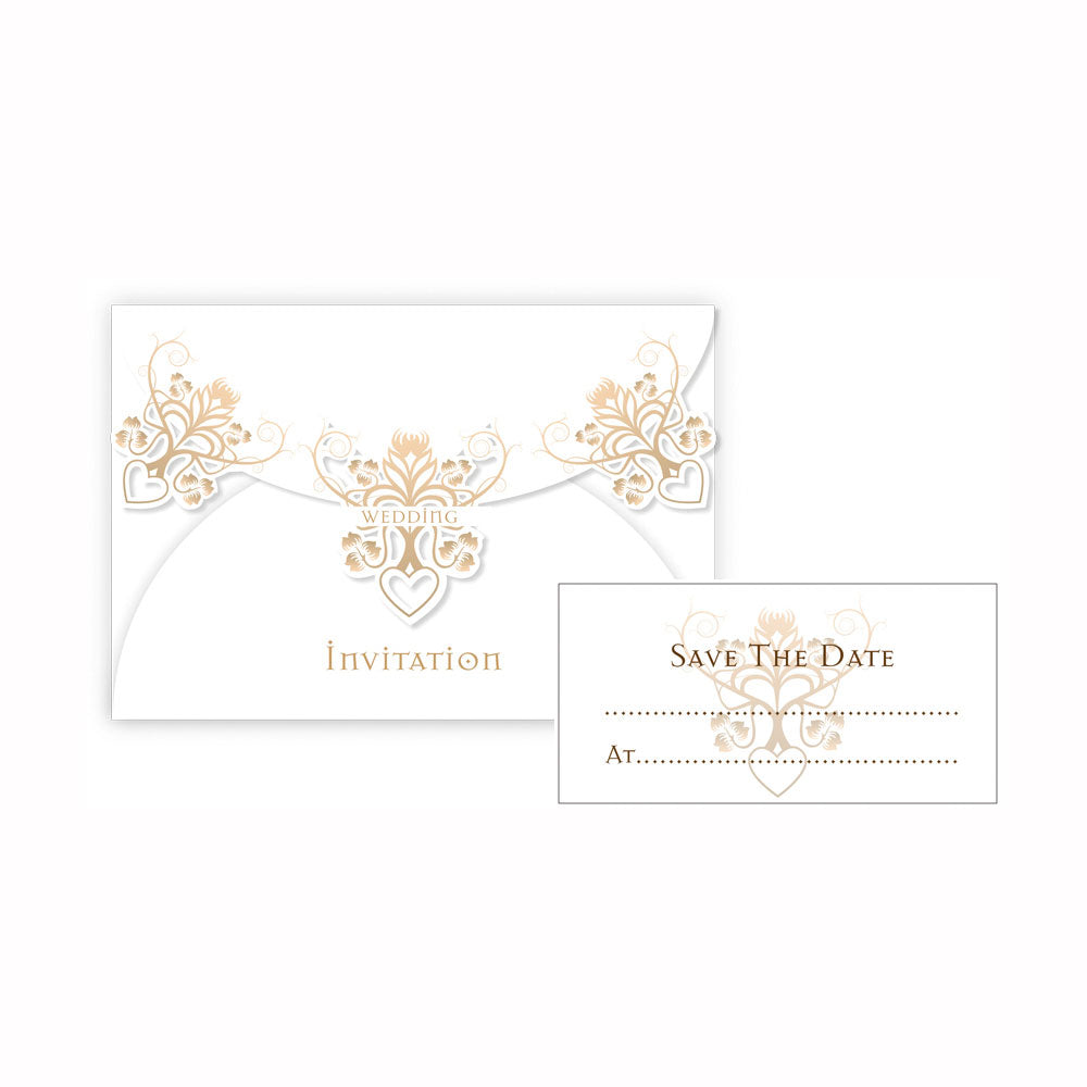 Rustic Wedding Invites And Envelope 8pcs Party Accessories - Party Centre