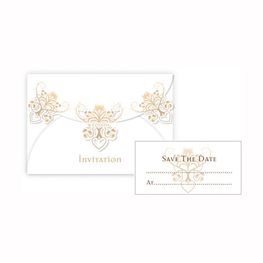 Rustic Wedding Invites And Envelope 8pcs Party Accessories - Party Centre