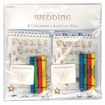 Rustic Wedding Children Activity Kit 4pcs Party Favors - Party Centre