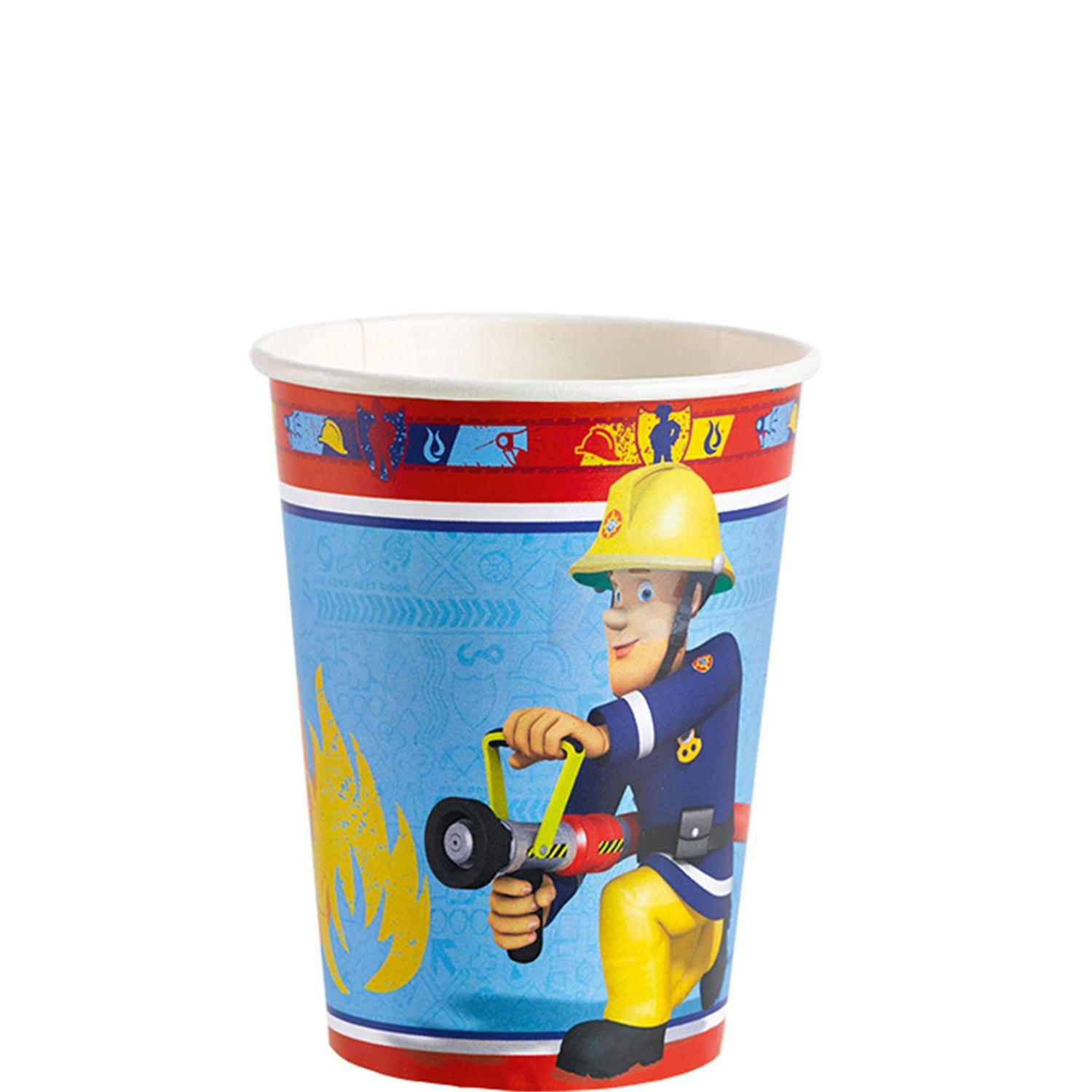 Fireman Sam Cups 9oz, 8pcs Printed Tableware - Party Centre