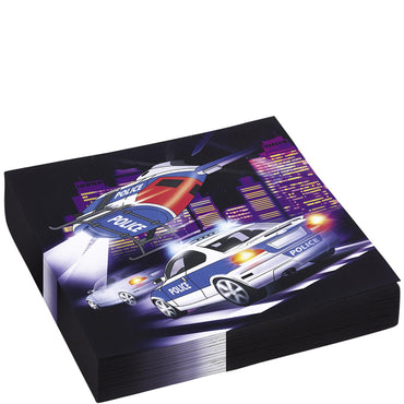 Police Lunch Tissues 20pcs Printed Tableware - Party Centre