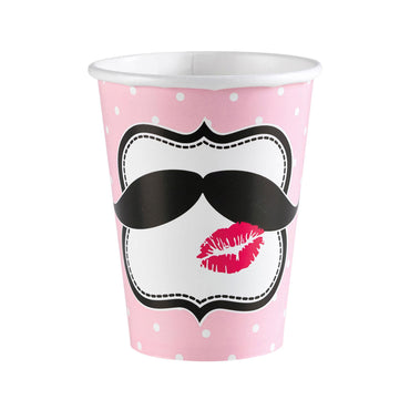 Moustache Cups 8pcs Printed Tableware - Party Centre