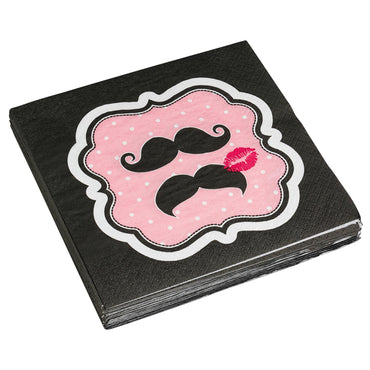 Moustache Lunch Tissues 20pcs Printed Tableware - Party Centre