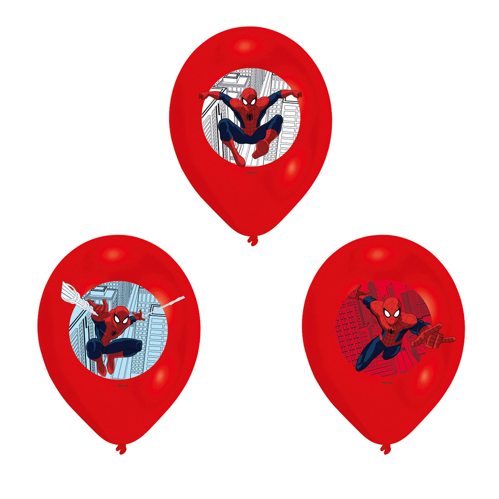 Spider-Man 4 Latex Balloons 6pcs Balloons & Streamers - Party Centre