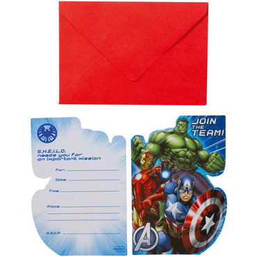 Avengers Invitations and Envelopes 8pcs Party Accessories - Party Centre