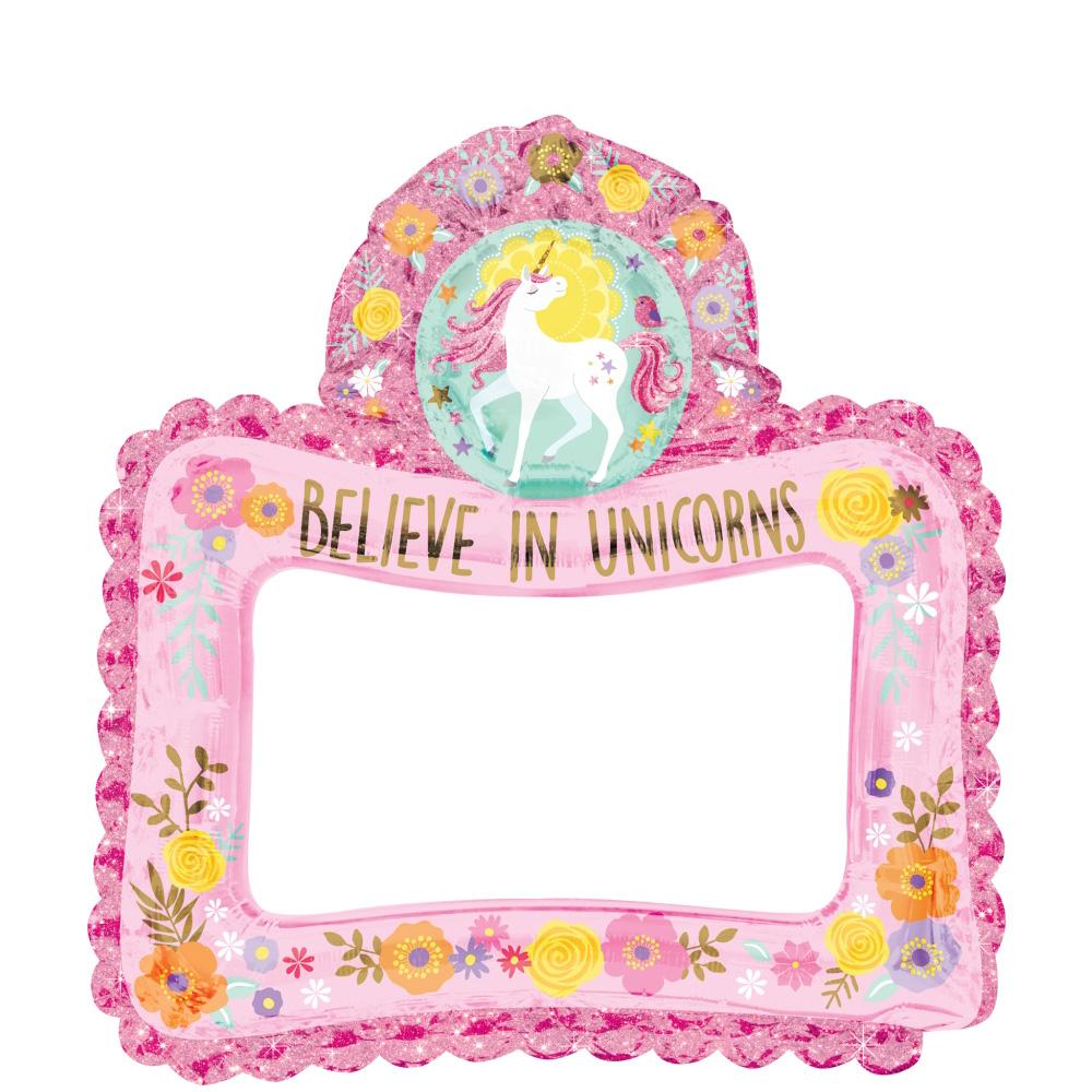 Magical Unicorn Selfie Frame 66x68cm Balloons & Streamers - Party Centre