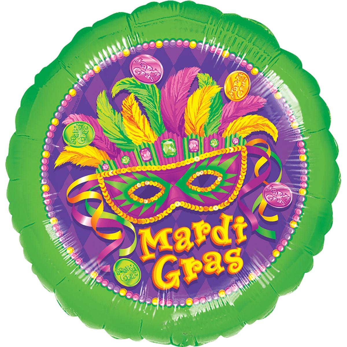 Mardi Gras Masquerade Foil Balloon 18in Balloons & Streamers - Party Centre