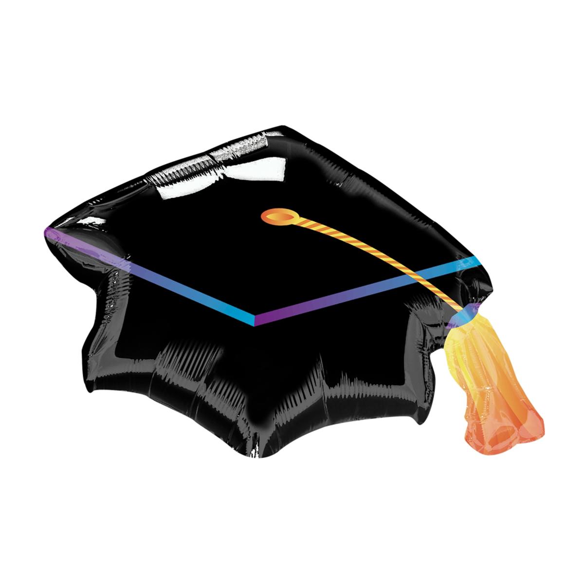 Black Graduation Cap SuperShape Balloon 31in Balloons & Streamers - Party Centre