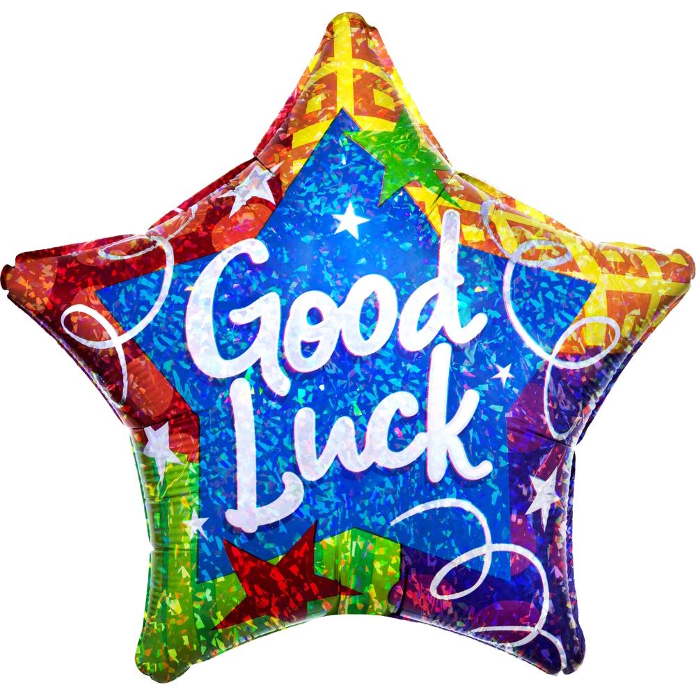 Good Luck Blitz Holographic Star 19in Balloons & Streamers - Party Centre