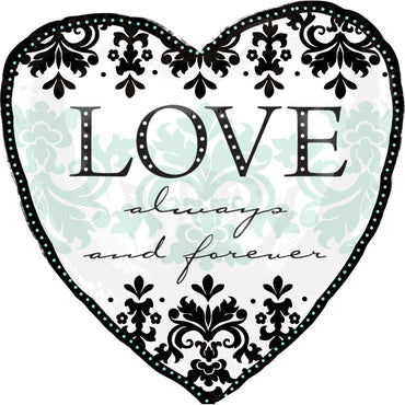 Always and Forever Heart SuperShape Foil Balloon 28in Balloons & Streamers - Party Centre