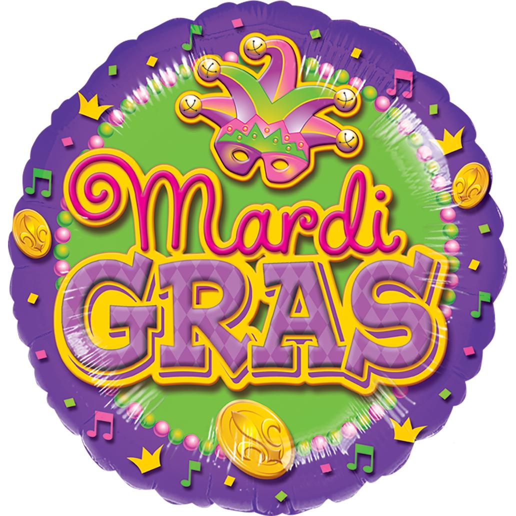 Mardi Gras Foil Balloon 18in Balloons & Streamers - Party Centre