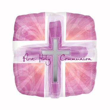 Pink Joyous Cross Foil Balloon 18in Balloons & Streamers - Party Centre