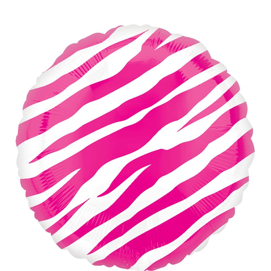 Pink Zebra Foil Balloon 18in Balloons & Streamers - Party Centre