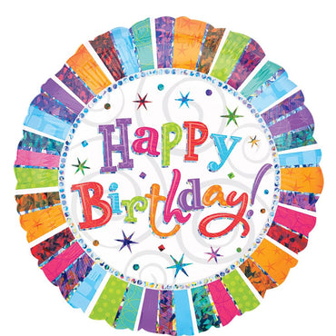 Radiant Birthday Jumbo Holographic Balloon 32in Balloons & Streamers - Party Centre