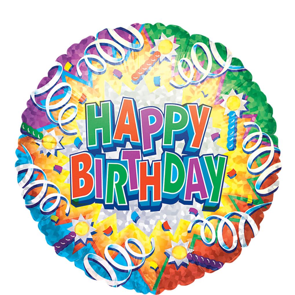 Birthday Explosion Prismatic Foil Balloon 18in Balloons & Streamers - Party Centre