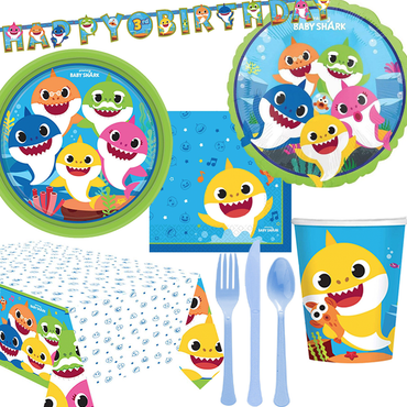 Baby Shark 59 Piece Tableware Party Supplies for 8 Guests