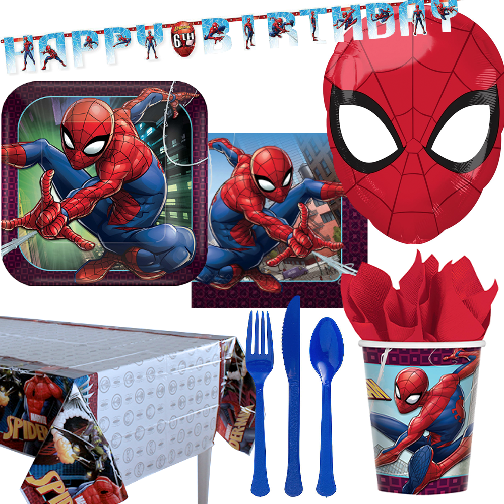Spiderman 59 Piece Tableware Party Supplies for 8 Guests