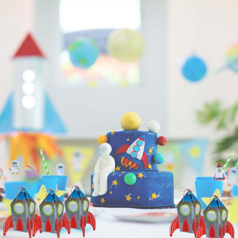 Blast Off Birthday Favor Boxes 8pcs