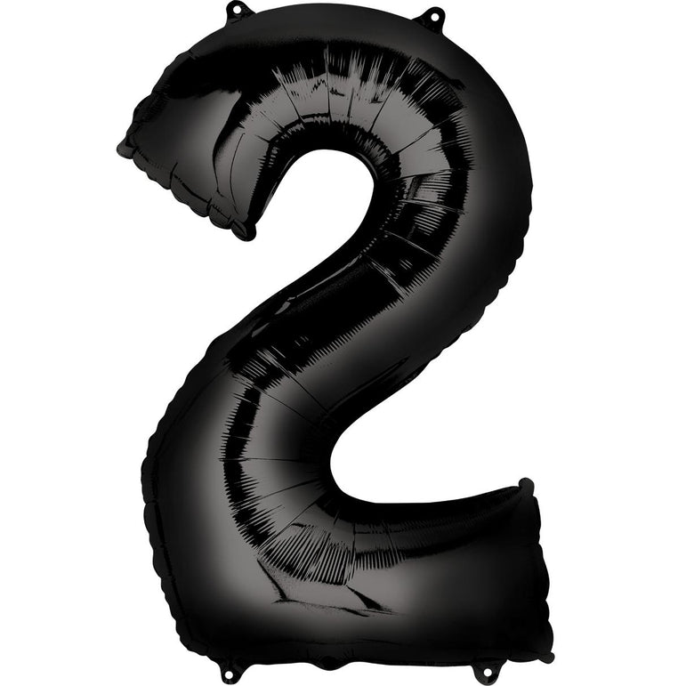 Black Number SuperShape Foil Balloons