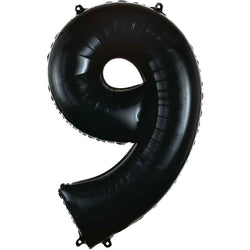 Black Number SuperShape Foil Balloons