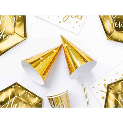 Gold Stars Party Hats 6pcs
