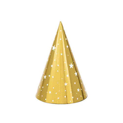 Gold Stars Party Hats 6pcs