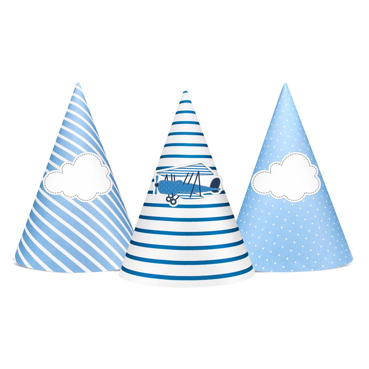 Little Plane Mix Party Hats 16cm, 6pcs Party Accessories - Party Centre