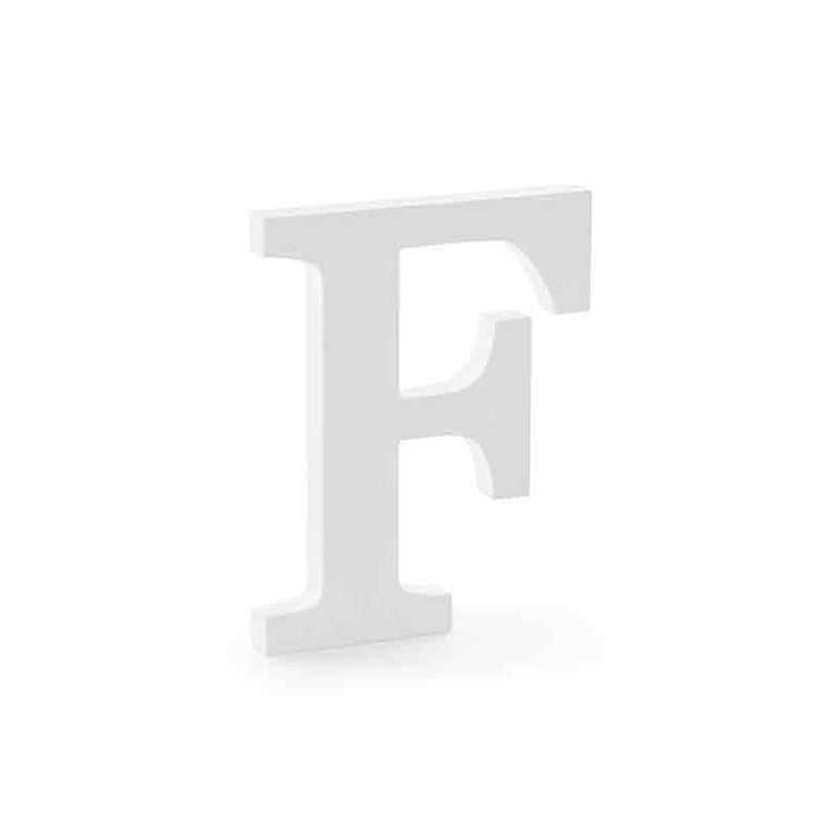 Letter F White Wooden Sign 16x20cm