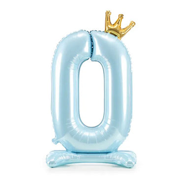 Sky Blue Standing Foil Balloon Number, 84cm