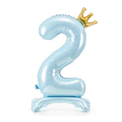 Sky Blue Standing Foil Balloon Number, 84cm