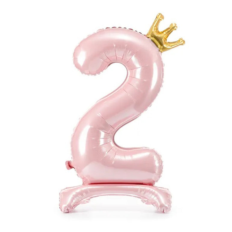 Light Pink Standing Foil Balloon Number, 84cm
