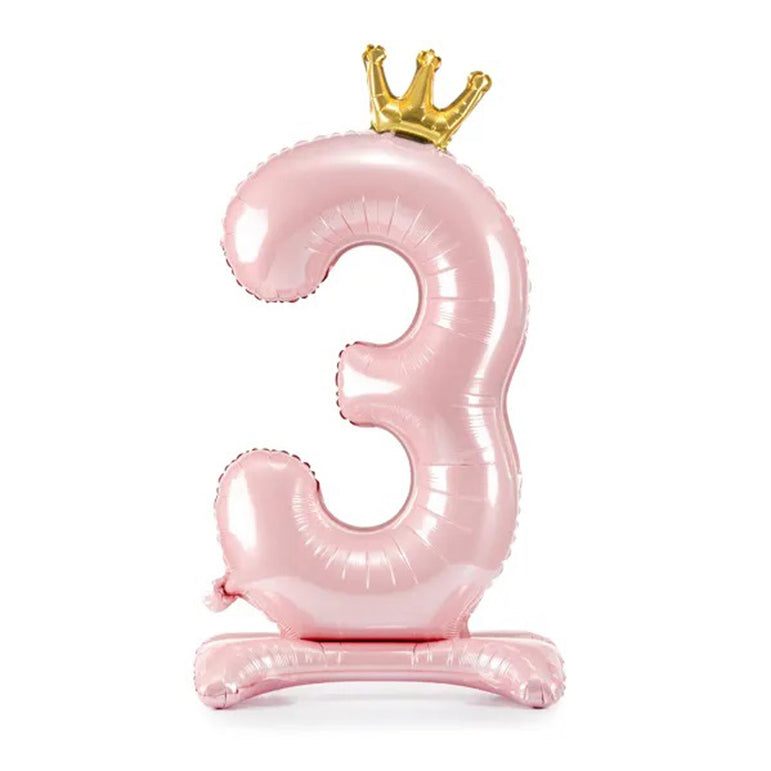 Light Pink Standing Foil Balloon Number, 84cm