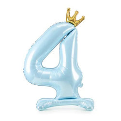 Sky Blue Standing Foil Balloon Number, 84cm
