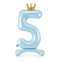 Sky Blue Standing Foil Balloon Number, 84cm