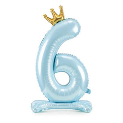 Sky Blue Standing Foil Balloon Number, 84cm