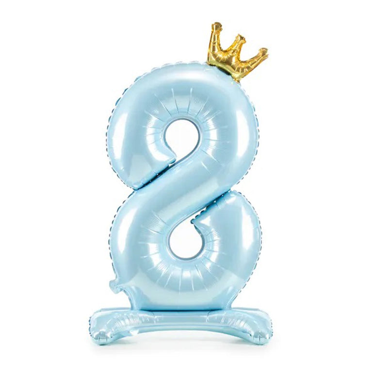 Sky Blue Standing Foil Balloon Number, 84cm