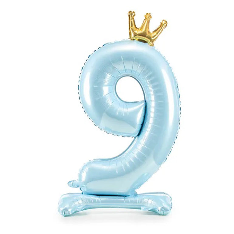 Sky Blue Standing Foil Balloon Number, 84cm