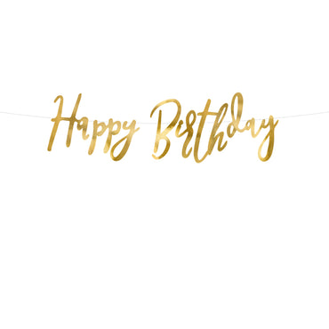 Gold Happy Birthday Banner