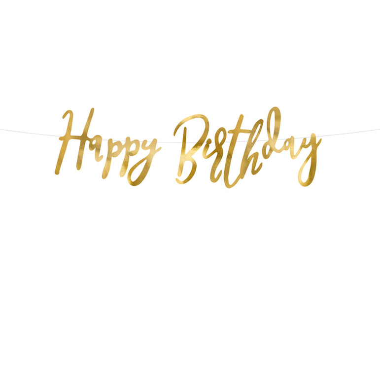 Gold Happy Birthday Banner