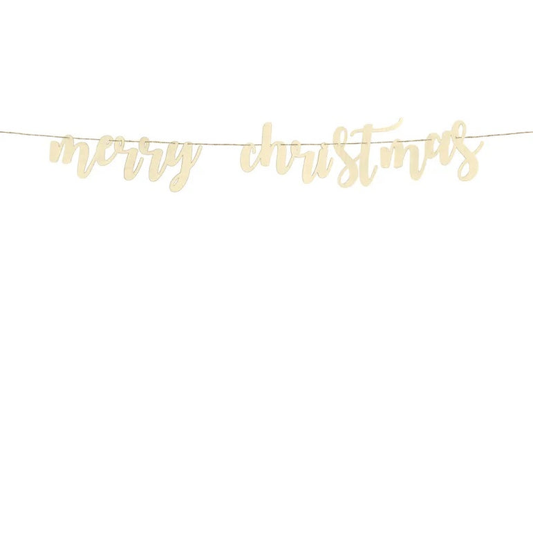Merry Christmas Wooden Banner 87cm