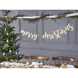 Merry Christmas Wooden Banner 87cm