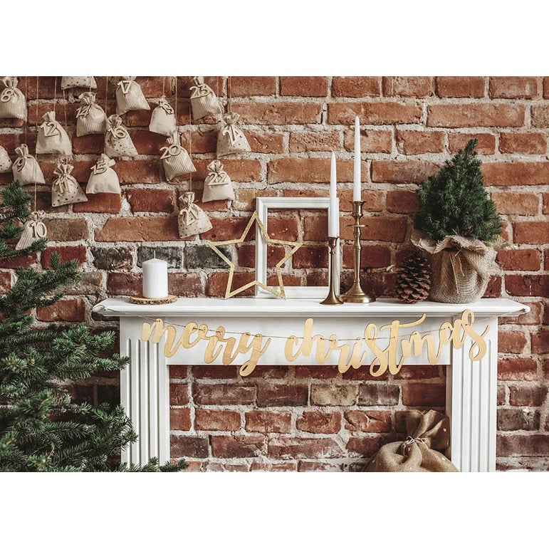 Merry Christmas Wooden Banner 87cm