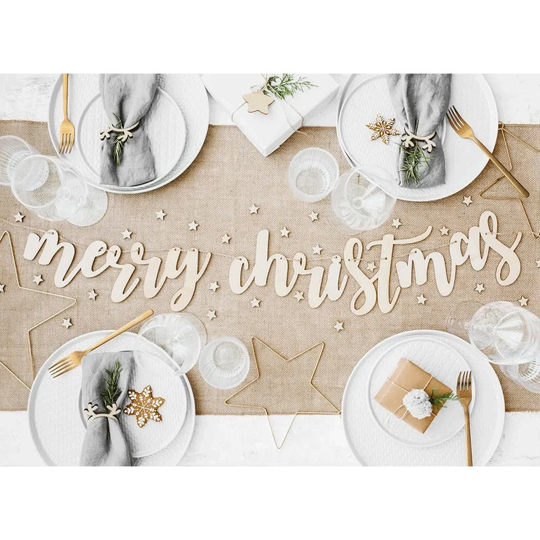 Merry Christmas Wooden Banner 87cm
