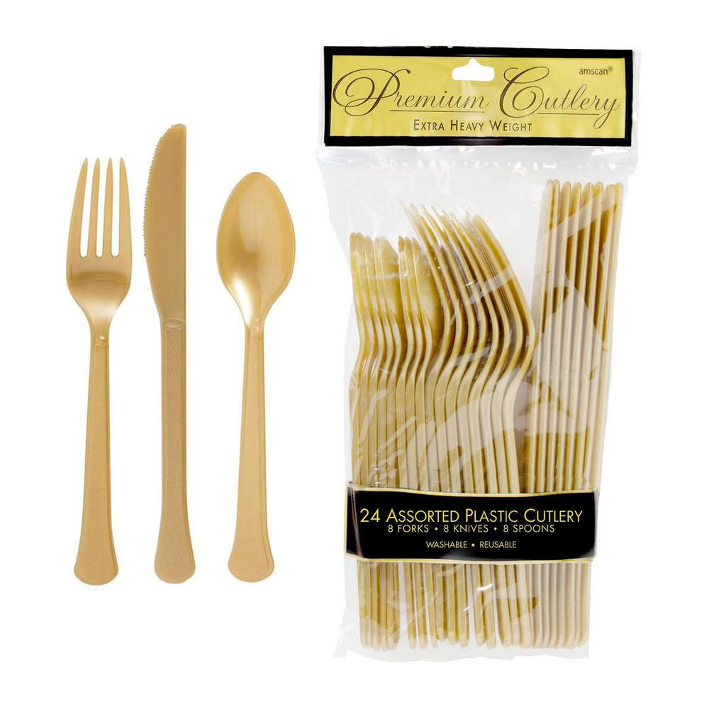 Gold Heavy Weight Assorted Cutlery 24pcs