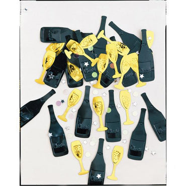 Cheers Black/Gold/Silver Confetti 14g Decorations - Party Centre